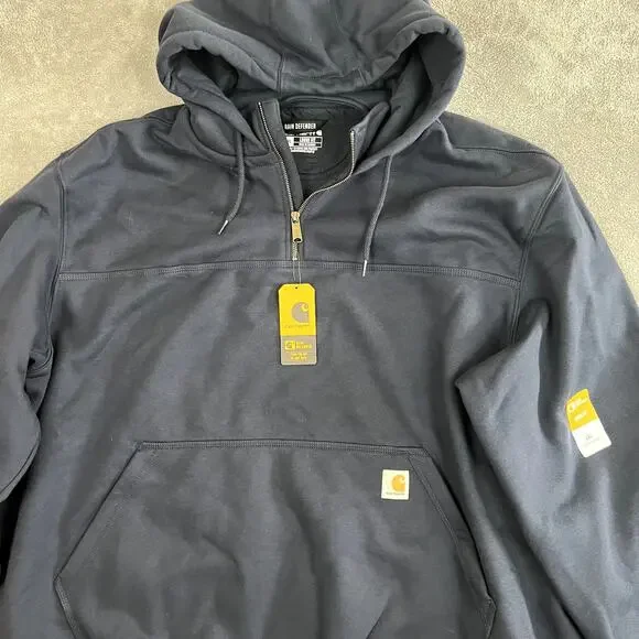 Carhartt Rain Defender Paxton Heavyweight 1/4 Zip Hoodie Sweatshirt Mens 4XL NWT - Picture 2 of 12